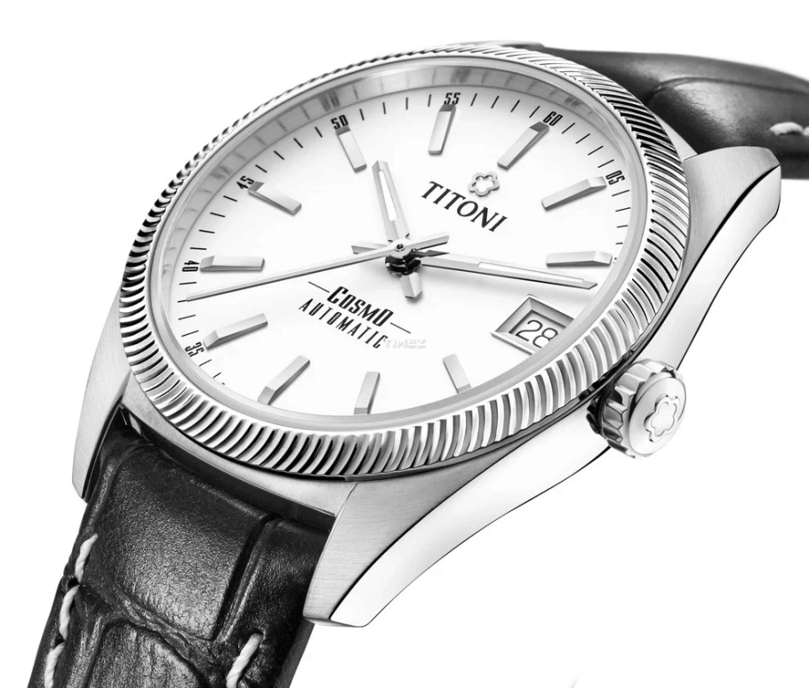 Titoni,COSMO 33.50mm,33.50mm,Stainless Steel,Silver,Automatic,Day,Sapphire,Crystal Glass,828 S,828 S-ST-606