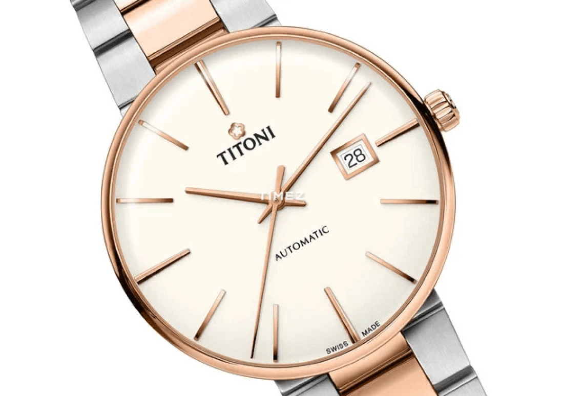 Titoni,AIRMASTER 42mm,42mm,Stainless Steel,Rose Gold,Silver,Automatic,Day,Sapphire,Crystal Glass,83627 SRG,83627 SRG-606
