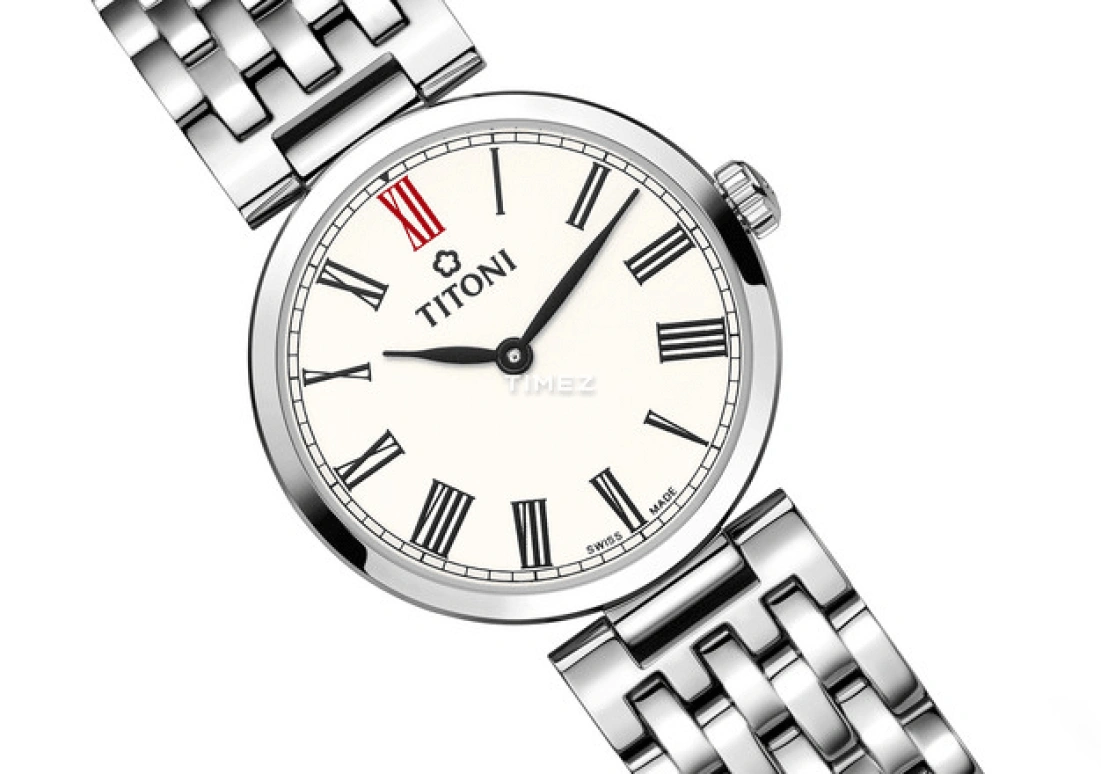 Titoni,SLENDERLINE 25.50mm,25.50mm,Stainless Steel,Silver,Quartz,Sapphire,Crystal Glass,Round,TQ 42718 S,TQ 42718 S-608