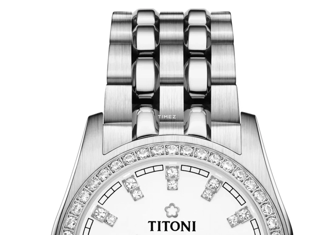 Titoni,COSMO 27mm,27mm,Stainless Steel,White,Automatic,Day,Sapphire,Crystal Glass,729 S,729 S-DB-307
