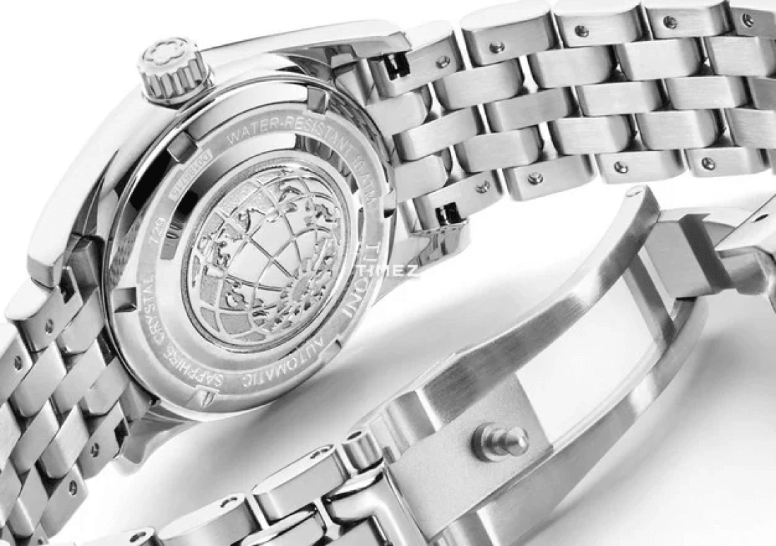 Titoni,COSMO 27mm,27mm,Stainless Steel,Silver,Automatic,Day,Sapphire,Crystal Glass,729 S,729 S-DB-695