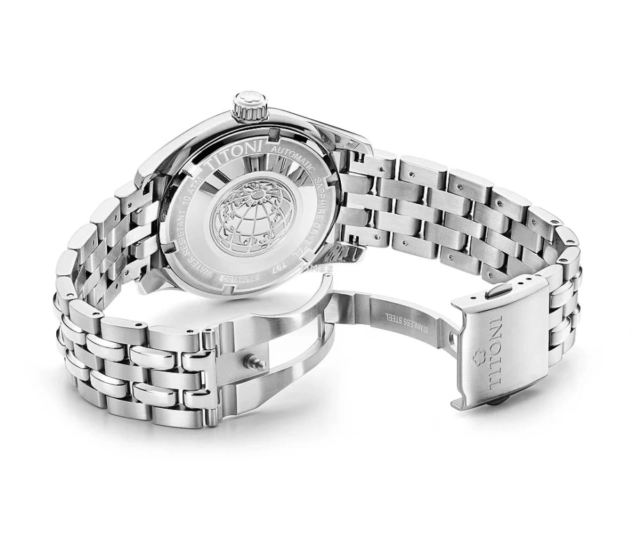 Titoni,COSMO 40mm,40mm,Stainless Steel,Blue,Handwound,Date,Day,797 S,797 S-719