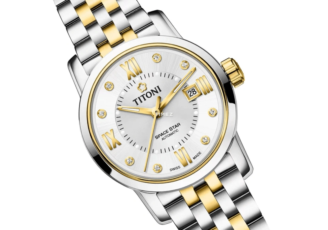 Titoni,SPACE STAR 28mm,28mm,Stainless Steel,Silver,Automatic,Day,Sapphire,Crystal Glass,23538 SY,23538 SY-099