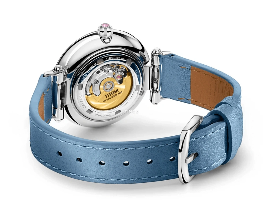 Titoni,MISS LOVELY 33.50mm,33.50mm,Stainless Steel,White,Automatic,Sapphire,Crystal Glass,Round,23978 SRG,23978 SRG-STS-622