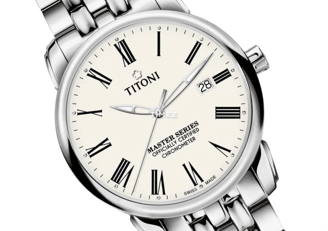 Titoni,MASTER 41mm,41mm,Stainless Steel,Silver,Automatic,Day,Sapphire,Crystal Glass,83188 S,83188 S-608