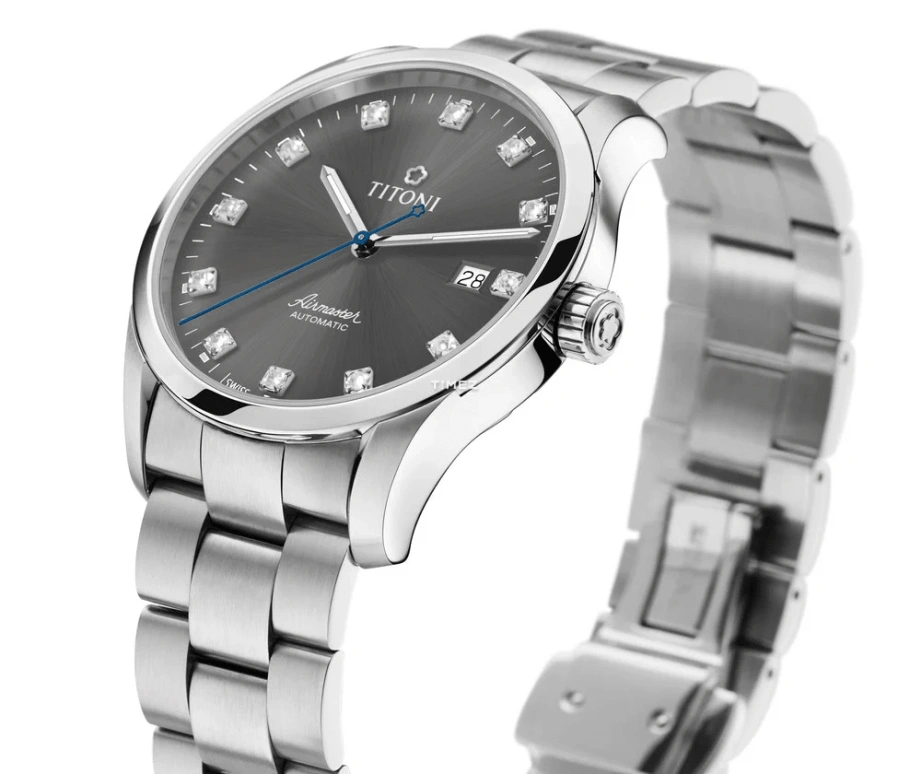Titoni,AIRMASTER 39mm,39mm,Stainless Steel,Black,Automatic,Day,Sapphire,Crystal Glass,83743 S,83743 S-667