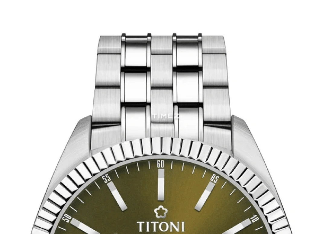 Titoni,COSMO 41mm,41mm,Stainless Steel,Green,Automatic,Day,Sapphire,Crystal Glass,879 S,879 S-660