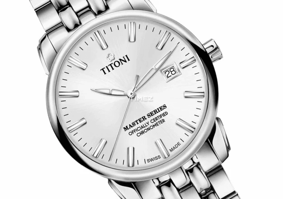 Titoni,MASTER 41mm,41mm,Stainless Steel,Silver,Automatic,Day,Sapphire,Glass,83188 S,83188 S-575