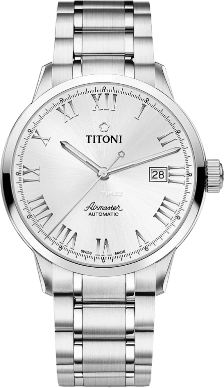 Titoni,AIRMASTER 40mm,40mm,Stainless Steel,Silver,Automatic,Day,Sapphire,Crystal Glass,83733 S,83733 S-561