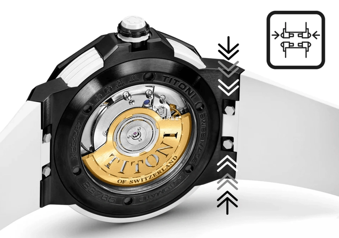 Titoni,IMPETUS 43mm,43mm,Stainless Steel,Ceramic,White,Automatic,Day,42hours,83765 B,83765 B-WW-712