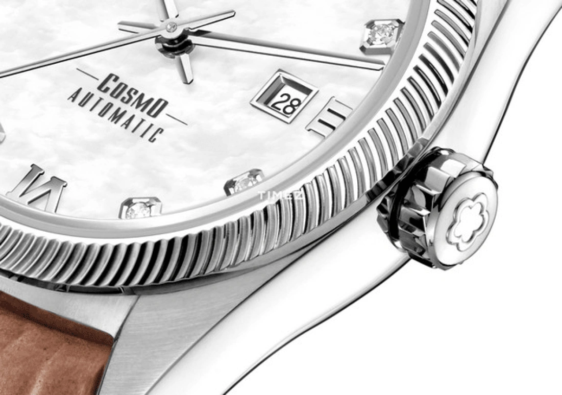 Titoni,COSMO 30mm,30mm,Stainless Steel,Silver,Automatic,Day,Sapphire,Crystal Glass,818 S,818 S-ST-652