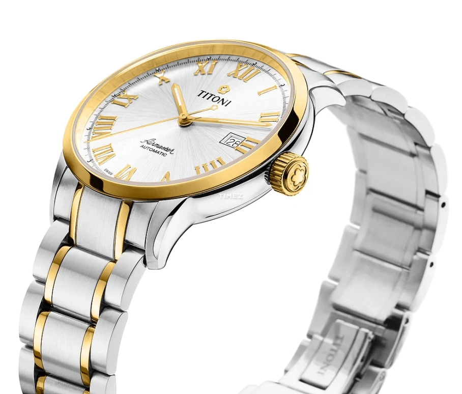 Titoni,AIRMASTER 40mm,40mm,Stainless Steel,Silver,Automatic,Day,Sapphire,Crystal Glass,83733 SY,83733 SY-561