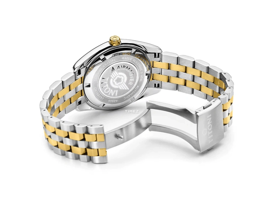 Titoni,AIRMASTER 38.50mm,38.50mm,Stainless Steel,Silver,Automatic,Day,Sapphire,Glass,83909 SY,83909 SY-342