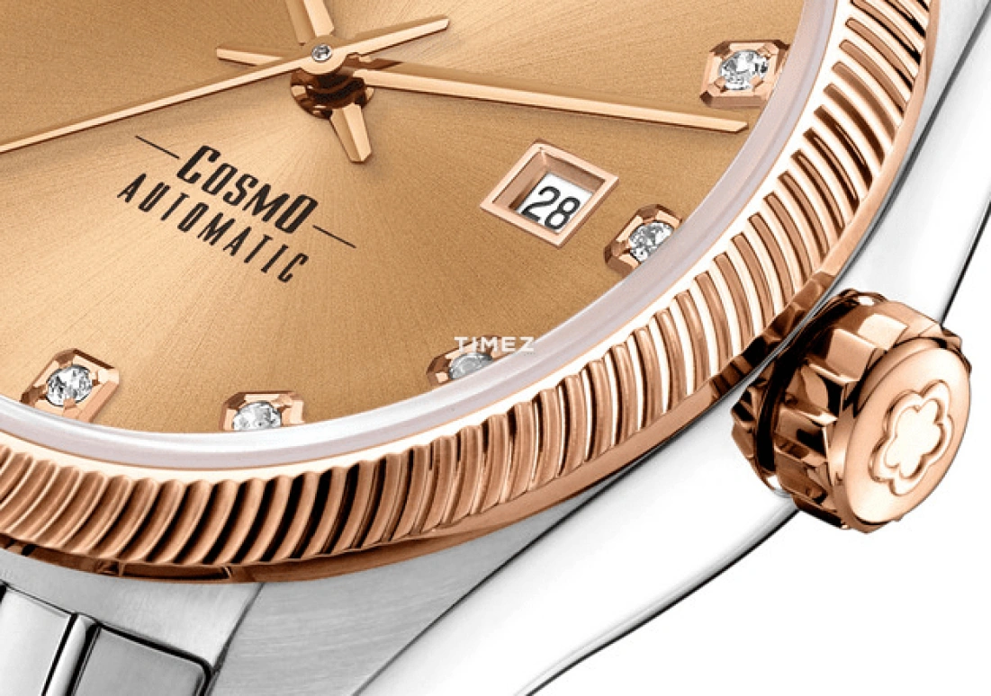 Titoni,COSMO 30mm,30mm,Stainless Steel,Copper,Automatic,Day,Sapphire,Crystal Glass,818 SRG,818 SRG-655