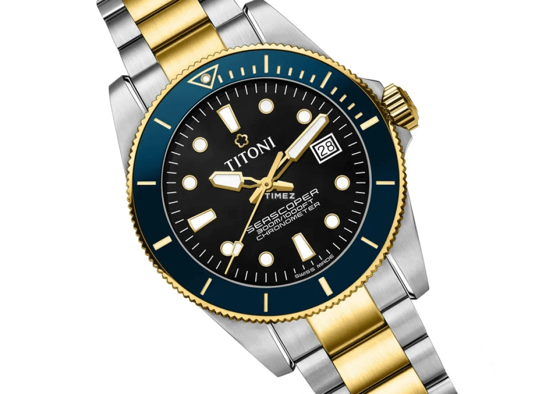 Titoni,SEASCOPER 42mm,42mm,Stainless Steel,Ceramic,Black,Automatic,Day,38hours,83300 SY,83300 SY-BE-248