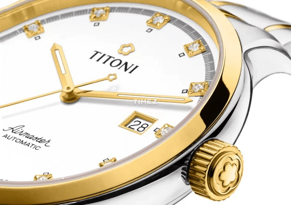 Titoni,AIRMASTER 40mm,40mm,Stainless Steel,White,Automatic,Day,Sapphire,Crystal Glass,83733 SY,83733 SY-556