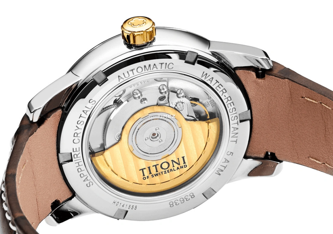 Titoni,SPACE STAR 40mm,40mm,Stainless Steel,Silver,Automatic,Day,Sapphire,Crystal Glass,83638 SY,83638 SY-ST-606