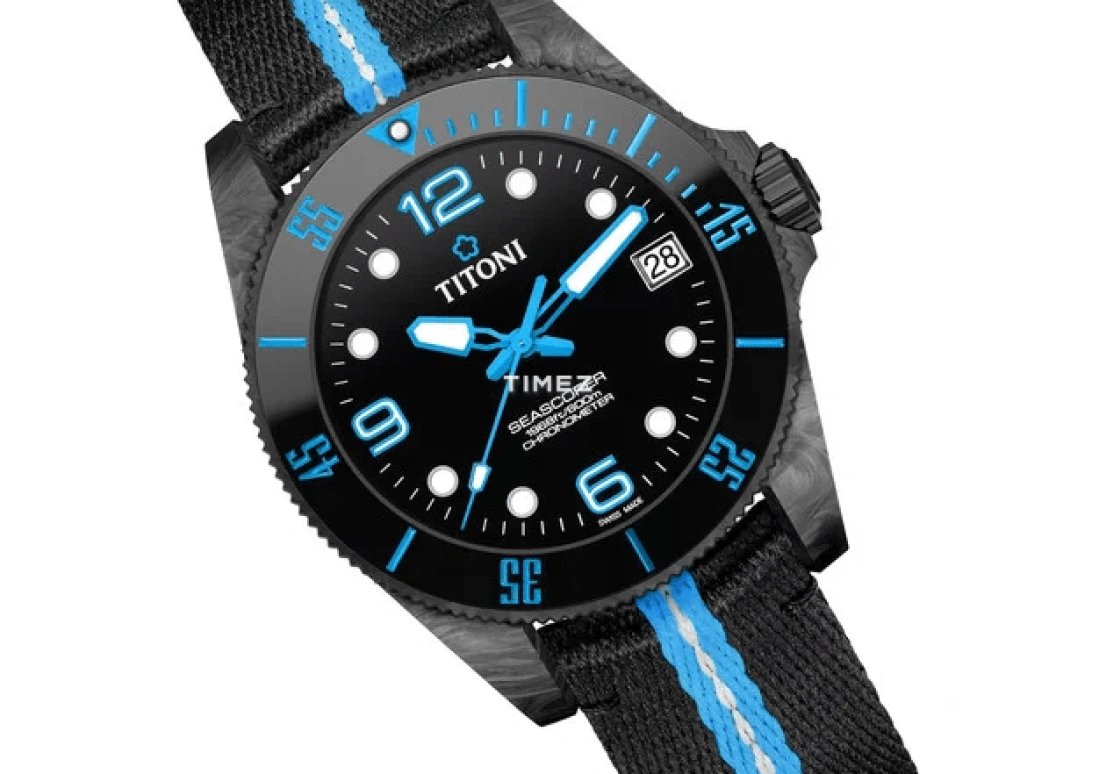 Titoni,SEASCOPER 42mm,42mm,Carbon,Ceramic,Black,Automatic,Day,Sapphire,Crystal Glass,83600 CBL,83600 CBL-T3-256