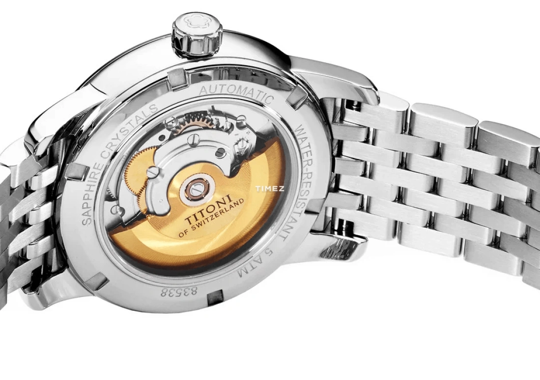 Titoni,SPACE STAR 40mm,40mm,Stainless Steel,Silver,Automatic,Day,Sapphire,Crystal Glass,83538 S,83538 S-099