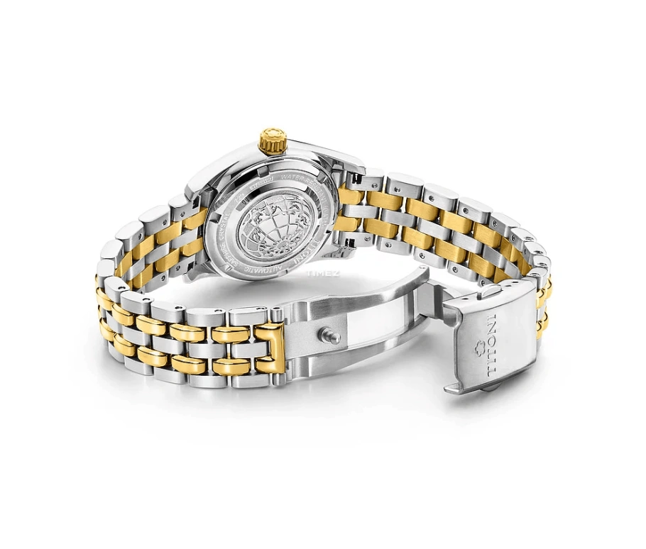 Titoni,COSMO 27mm,27mm,Stainless Steel,Silver,Automatic,Day,Sapphire,Crystal Glass,729 SY,729 SY-DB-695