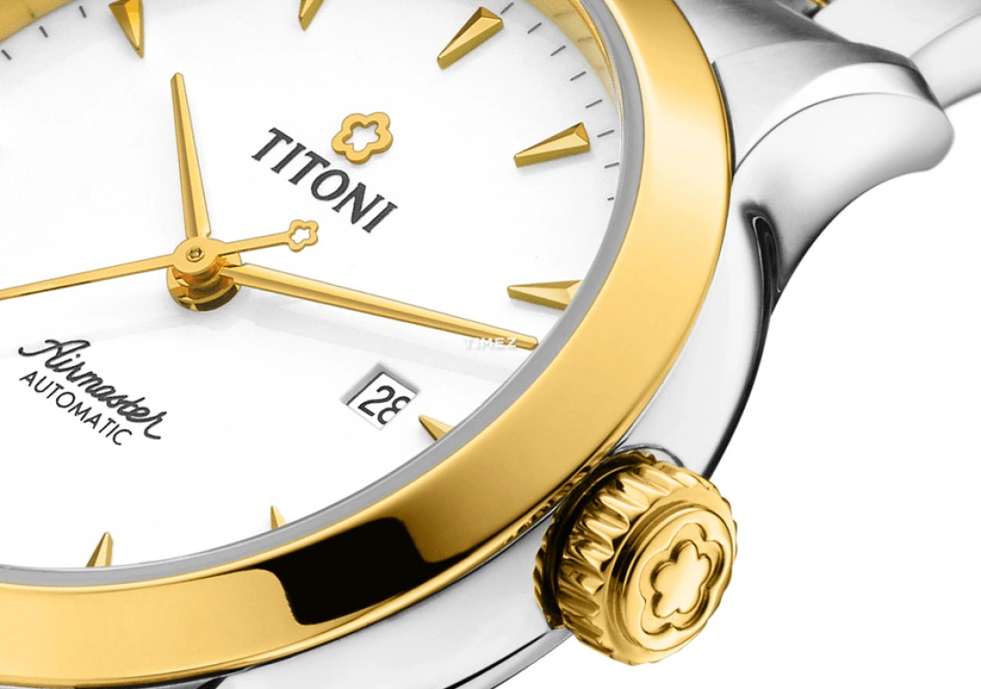 Titoni,AIRMASTER 29mm,29mm,Stainless Steel,White,Automatic,Day,Sapphire,Crystal Glass,23733 SY,23733 SY-583