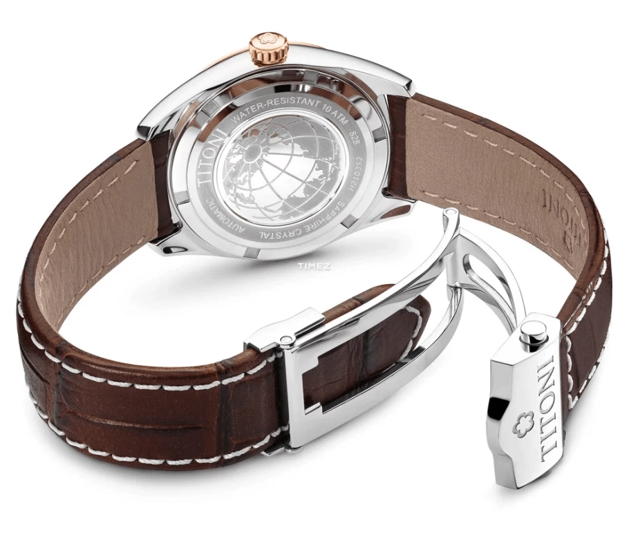 Titoni,COSMO 33.50mm,33.50mm,Stainless Steel,Silver,Automatic,Day,Sapphire,Crystal Glass,828 SRG,828 SRG-ST-606