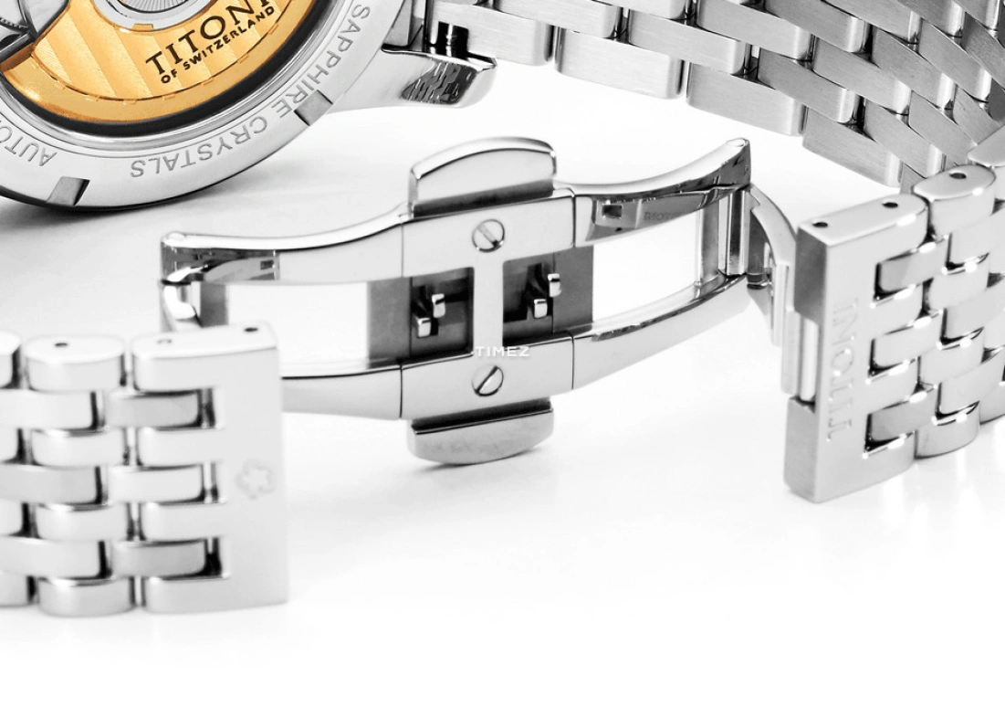 Titoni,SPACE STAR 40mm,40mm,Stainless Steel,Silver,Automatic,Day,Sapphire,Crystal Glass,83638 S,83638 S-608