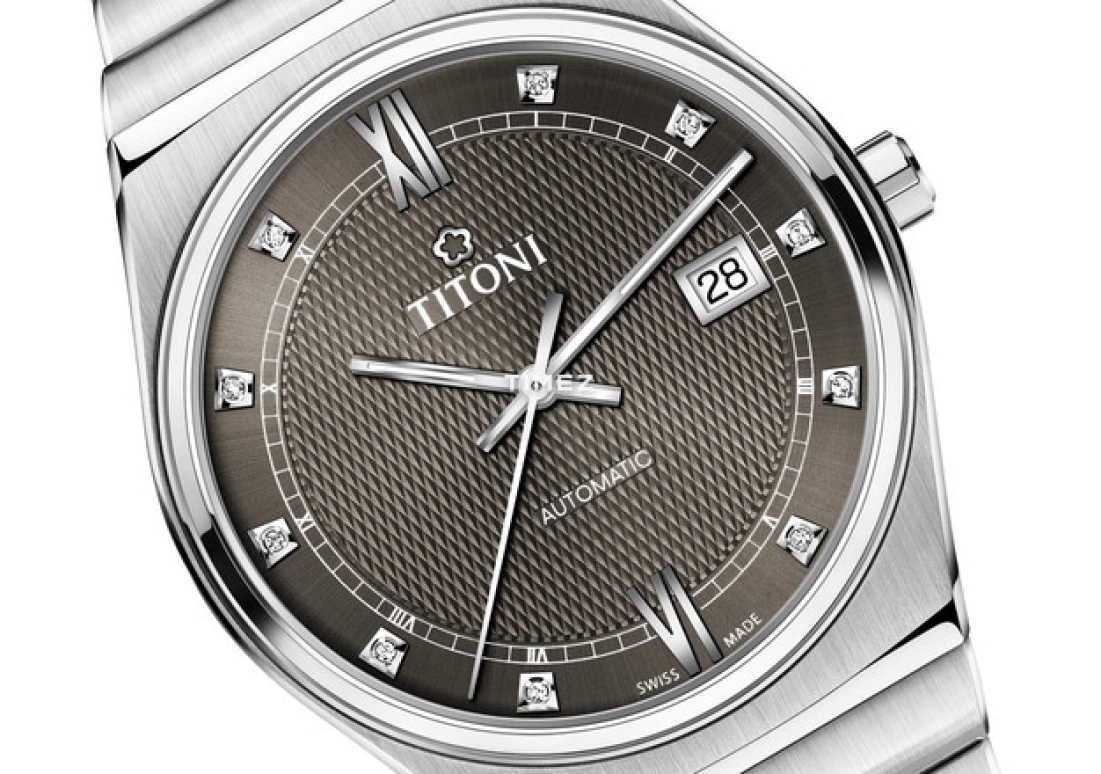 Titoni,IMPETUS 39.50mm,39.50mm,Stainless Steel,Coal Gray,Automatic,Day,Sapphire,Crystal Glass,83751 S,83751 S-630