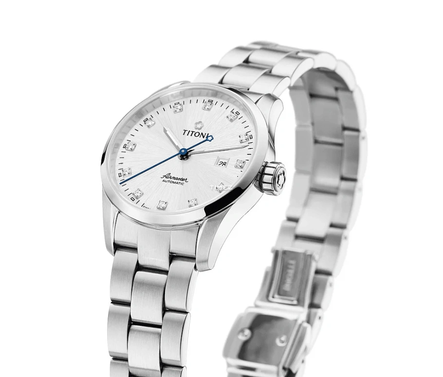 Titoni,AIRMASTER 29mm,29mm,Stainless Steel,Silver,Automatic,Sapphire,Crystal Glass,Round,23743 S,23743 S-581