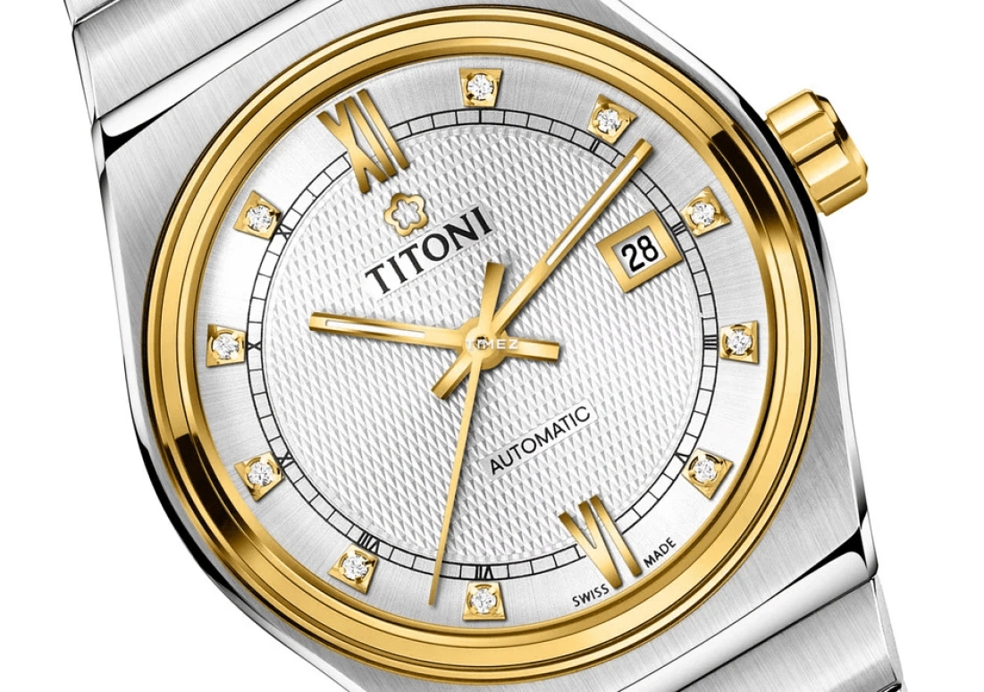 Titoni,IMPETUS 28.50mm,28.50mm,Stainless Steel,Silver,Automatic,Day,Sapphire,Crystal Glass,23751 SY,23751 SY-629
