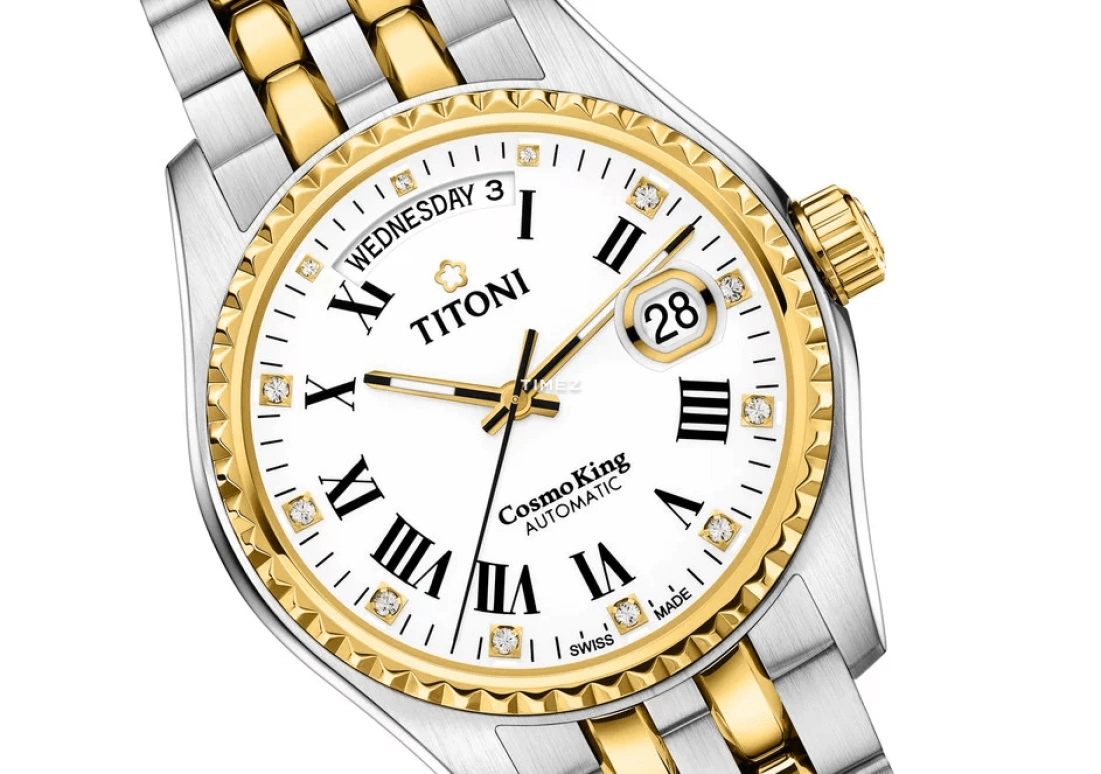 Titoni,COSMO 40mm,40mm,Stainless Steel,White,Automatic,Date,Day,797 SY,797 SY-019