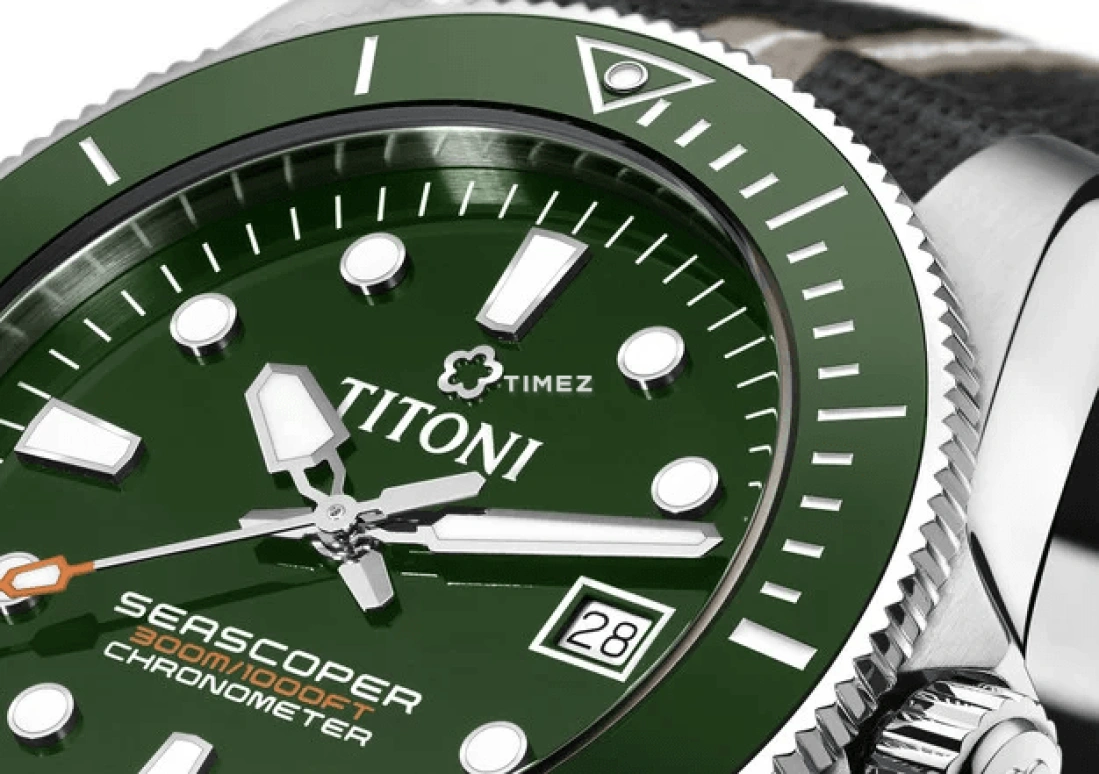 Titoni,SEASCOPER 42mm,42mm,Stainless Steel,Green,Automatic,Day,Sapphire,Crystal Glass,83300 SGN,83300 SGN-T5-703