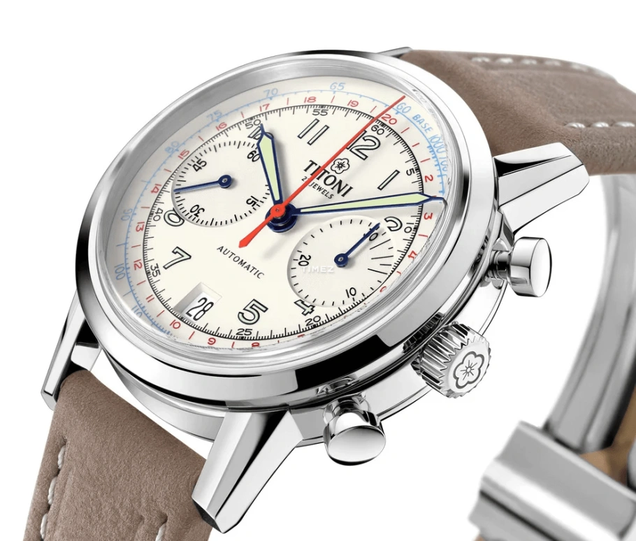 Titoni,HERITAGE 41mm,41mm,Stainless Steel,White,Automatic,Chronograph,Day,94019 S,94019 S-ST-682