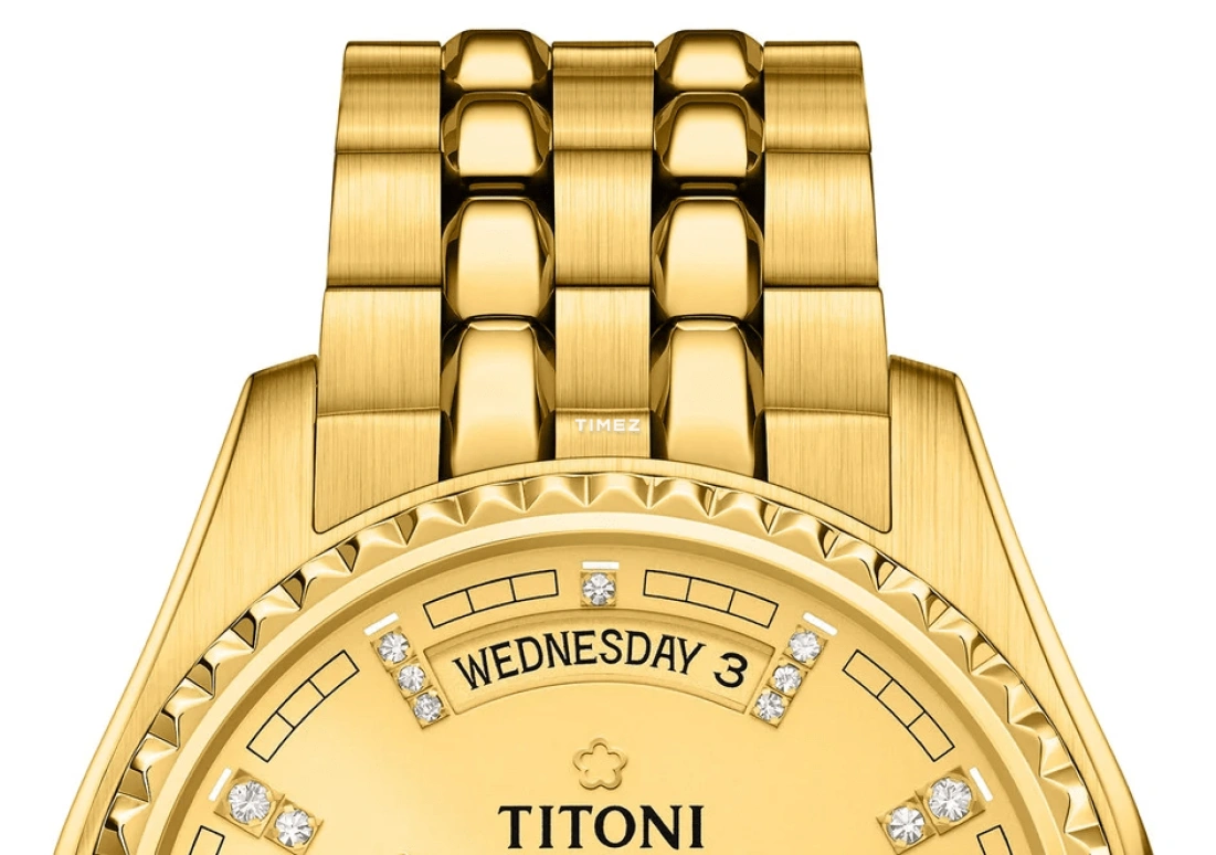 Titoni,COSMO 40mm,40mm,Yellow Gold,Champagne,Automatic,Date,Day,797 G,797 G-306