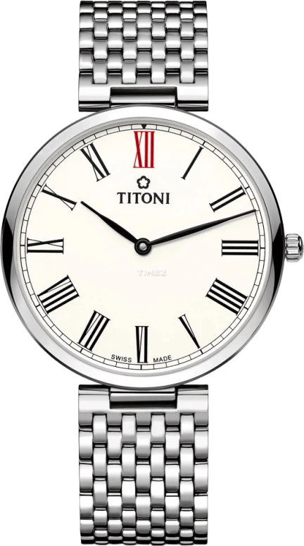 Titoni,SLENDERLINE 37mm,37mm,Stainless Steel,Silver,Automatic,Day,Sapphire,Crystal Glass,TQ 52718 S,TQ 52718 S-608