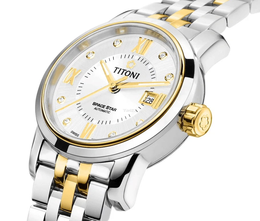 Titoni,SPACE STAR 28mm,28mm,Stainless Steel,Silver,Automatic,Day,Sapphire,Crystal Glass,23538 SY,23538 SY-099