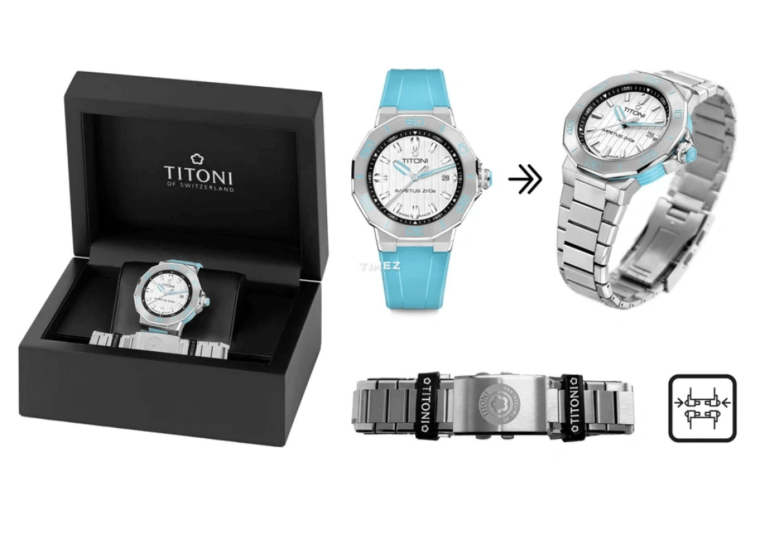 Titoni,IMPETUS 43mm,43mm,Stainless Steel,Ceramic,White,Automatic,Day,42hours,83765 S,83765 S-AA-711