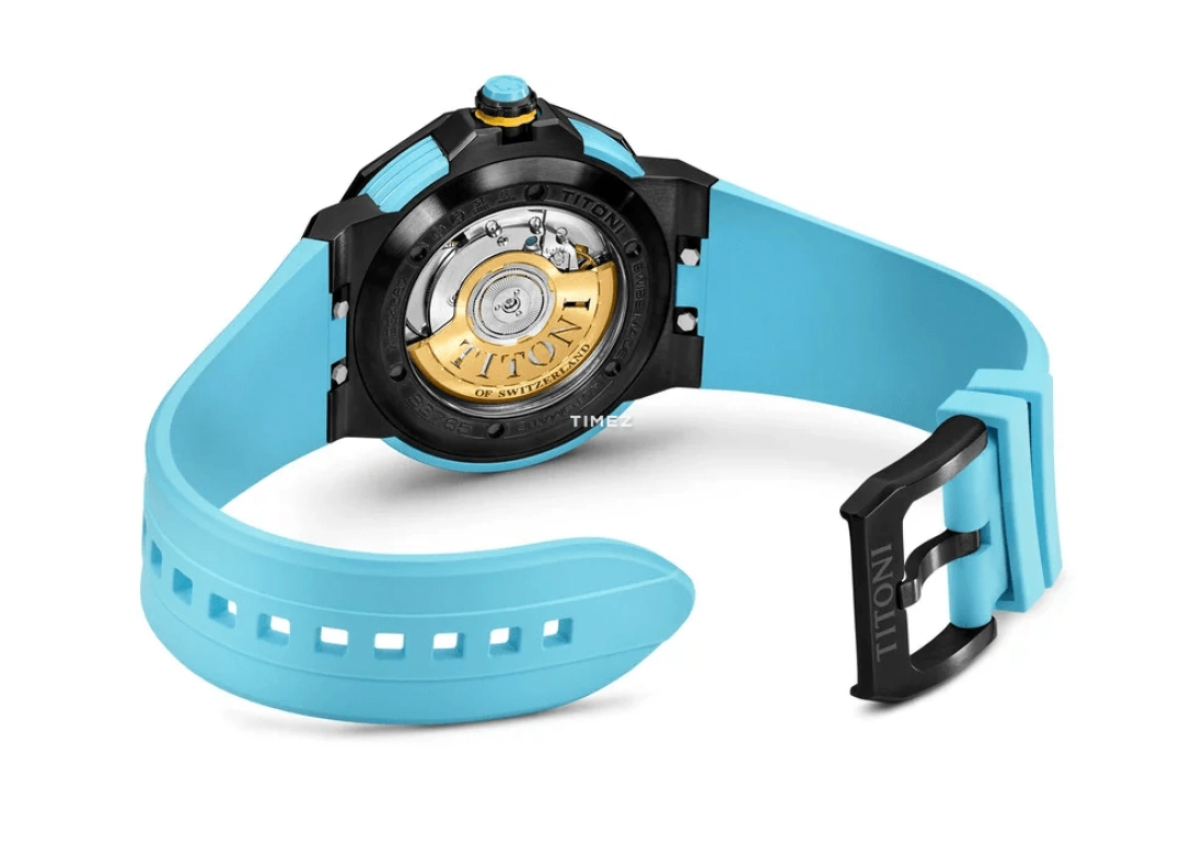 Titoni,IMPETUS 43mm,43mm,Ceramic,Stainless Steel,Blue,Automatic,Day,42hours,83765 B,83765 B-AO-707
