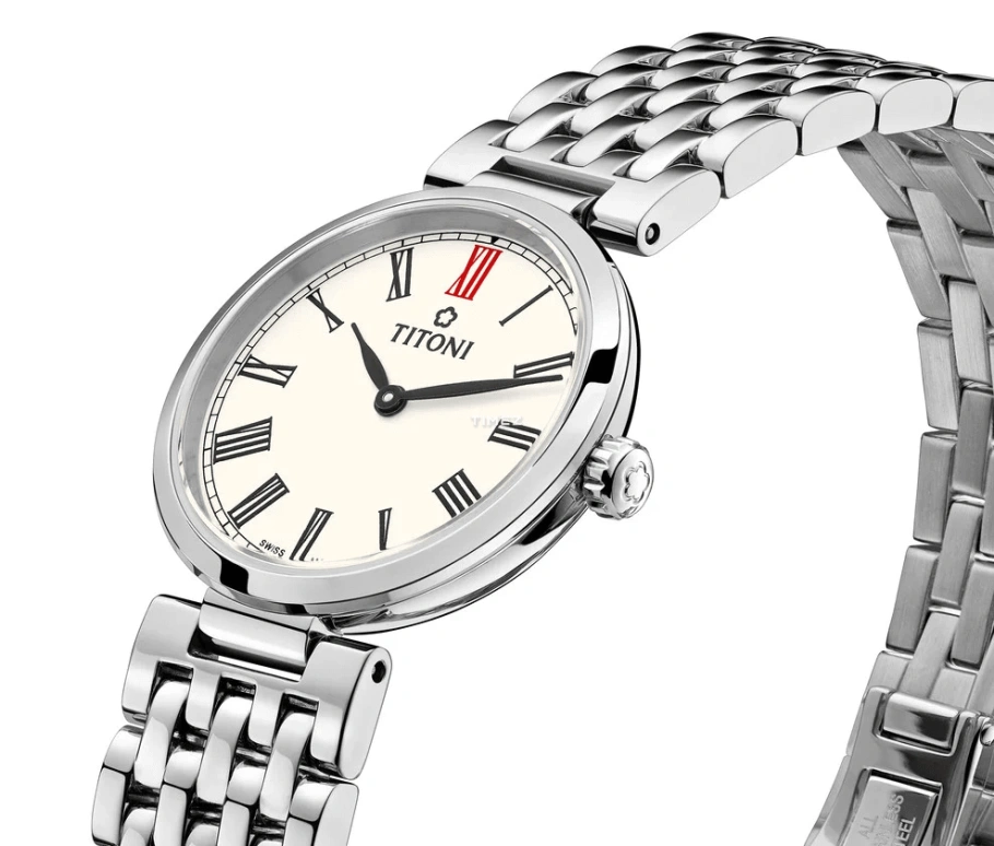 Titoni,SLENDERLINE 25.50mm,25.50mm,Stainless Steel,Silver,Quartz,Sapphire,Crystal Glass,Round,TQ 42718 S,TQ 42718 S-608