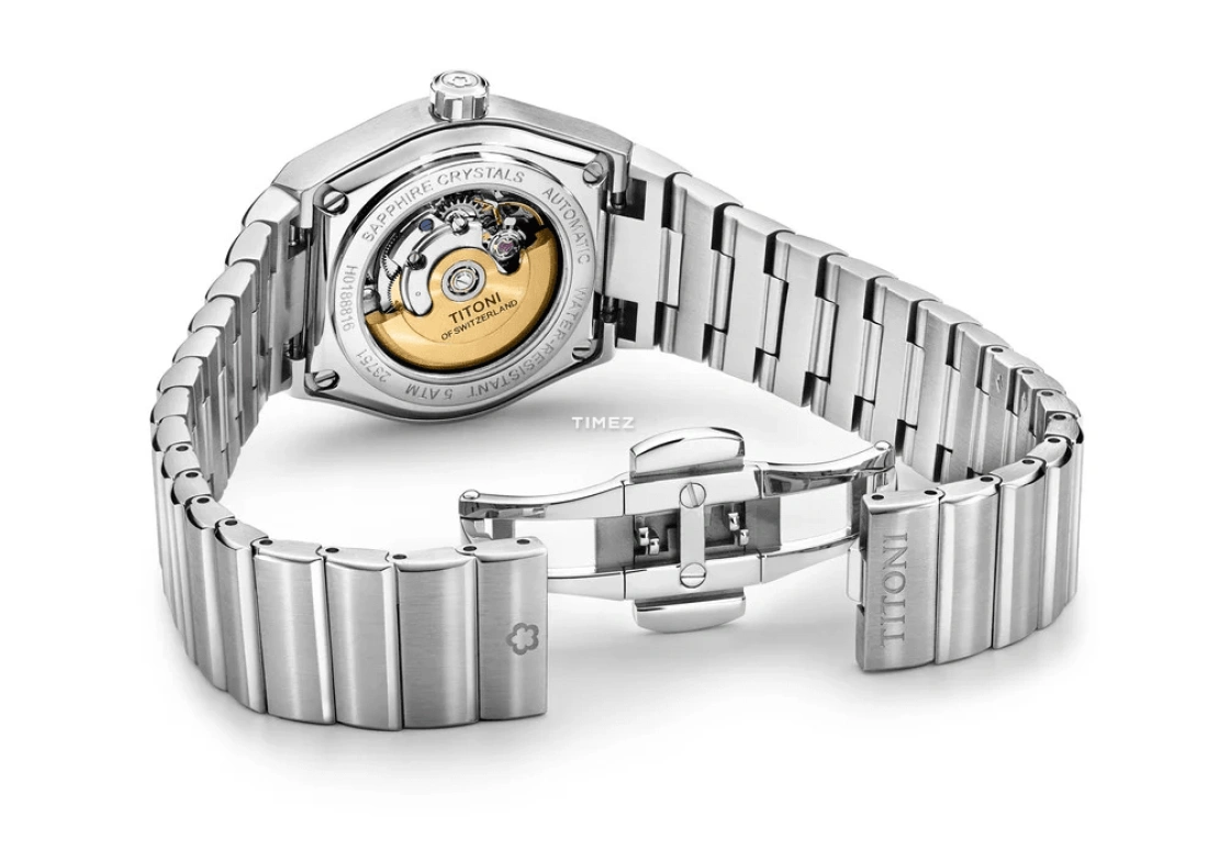 Titoni,IMPETUS 28.50mm,28.50mm,Stainless Steel,Silver,Automatic,Day,Sapphire,Crystal Glass,23751 S,23751 S-629