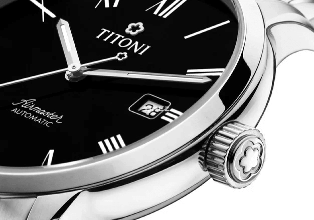 Titoni,AIRMASTER 40mm,40mm,Stainless Steel,Black,Automatic,Day,Sapphire,Crystal Glass,83733 S,83733 S-621