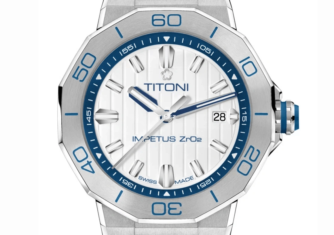 Titoni,IMPETUS 43mm,43mm,Stainless Steel,Ceramic,White,Automatic,Day,42hours,83765 S,83765 S-FF-708