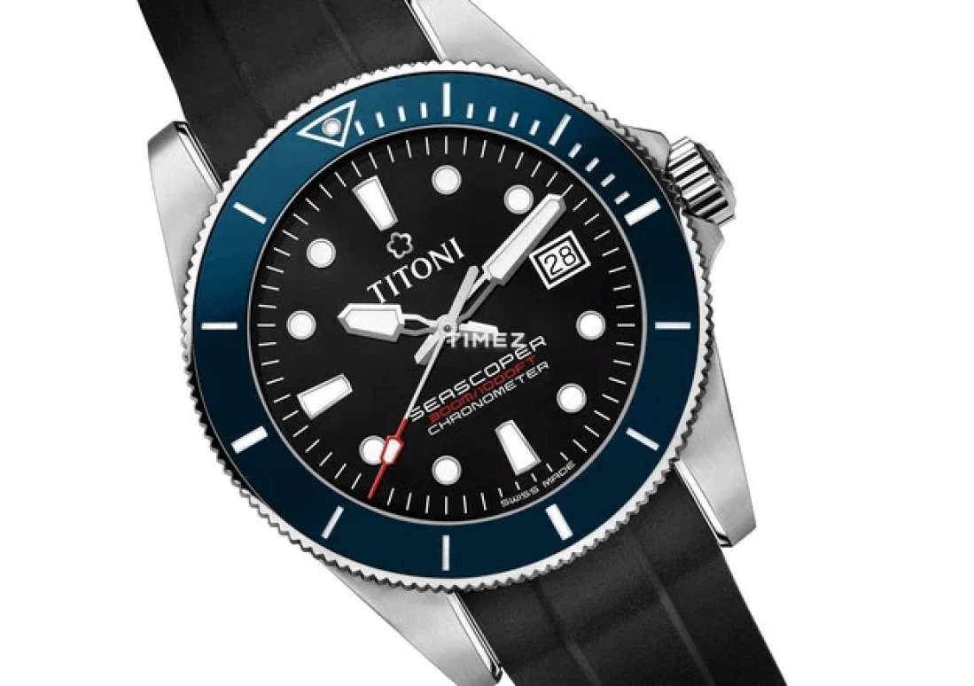 Titoni,SEASCOPER 42mm,42mm,Stainless Steel,Black,Automatic,Day,Sapphire,Crystal Glass,83300 S,83300 S-BE-R-706