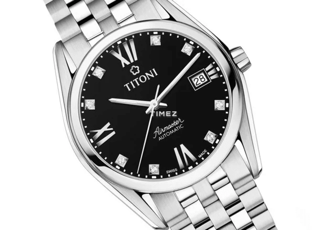 Titoni,AIRMASTER 38.50mm,38.50mm,Stainless Steel,Black,Automatic,Day,Sapphire,Glass,83909 S,83909 S-354