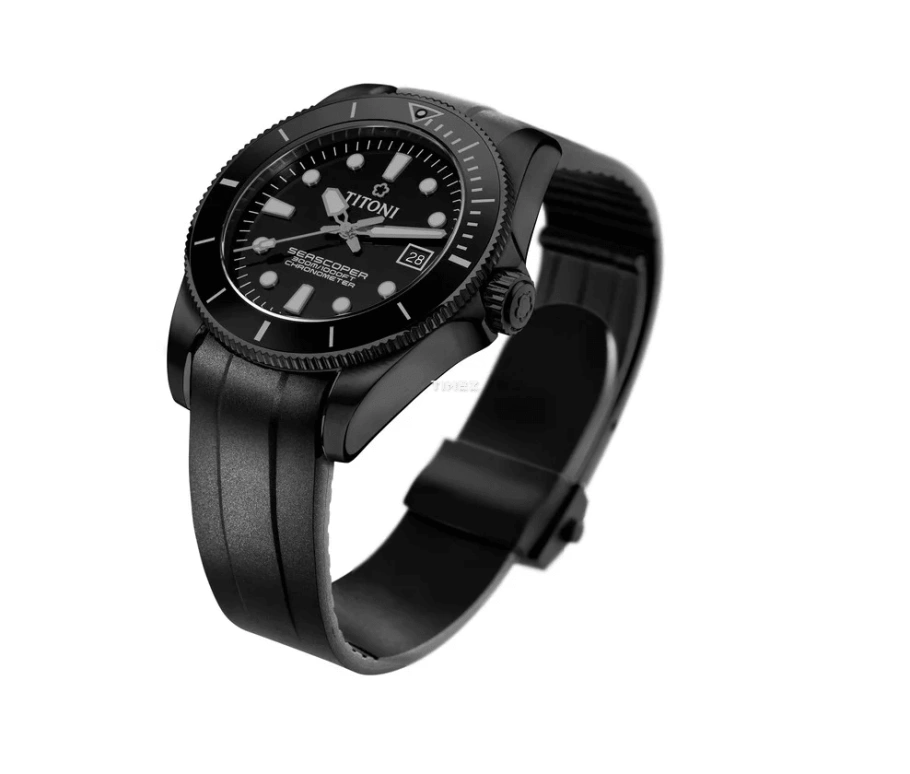 Titoni,SEASCOPER 42mm,42mm,Stainless Steel,Ceramic,Black,Automatic,Day,38hours,83300 B,83300 B-BK-R-716
