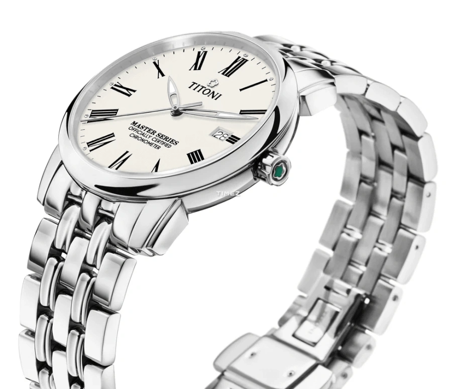 Titoni,MASTER 41mm,41mm,Stainless Steel,Silver,Automatic,Day,Sapphire,Crystal Glass,83188 S,83188 S-608