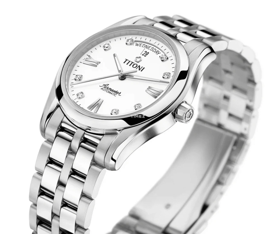 Titoni,AIRMASTER 39mm,39mm,Stainless Steel,Silver,Automatic,Date,Day,93808 S,93808 S-063