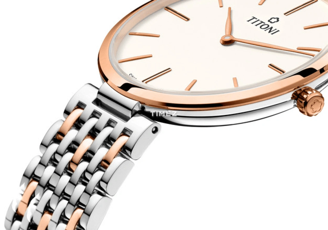 Titoni,SLENDERLINE 37mm,37mm,Stainless Steel,Silver,Automatic,Day,Sapphire,TQ 52718 SRG,TQ 52718 SRG-606