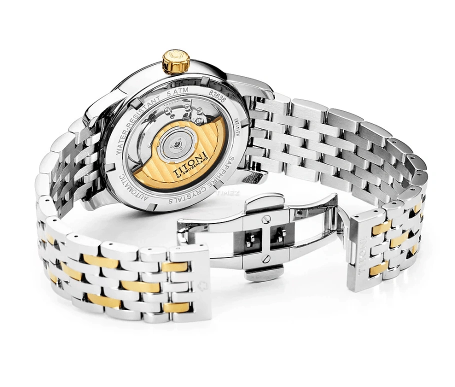 Titoni,SPACE STAR 40mm,40mm,Stainless Steel,Silver,Automatic,Day,Sapphire,Crystal Glass,83638 SY,83638 SY-606