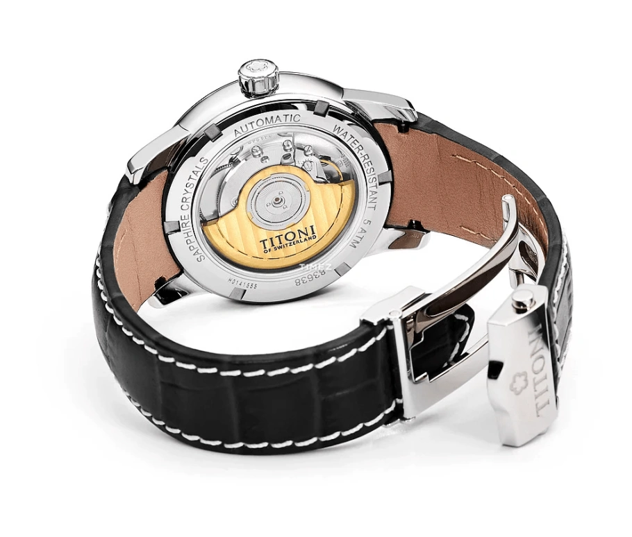 Titoni,SPACE STAR 40mm,40mm,Stainless Steel,Silver,Automatic,Day,Sapphire,Crystal Glass,83638 S,83638 S-ST-606